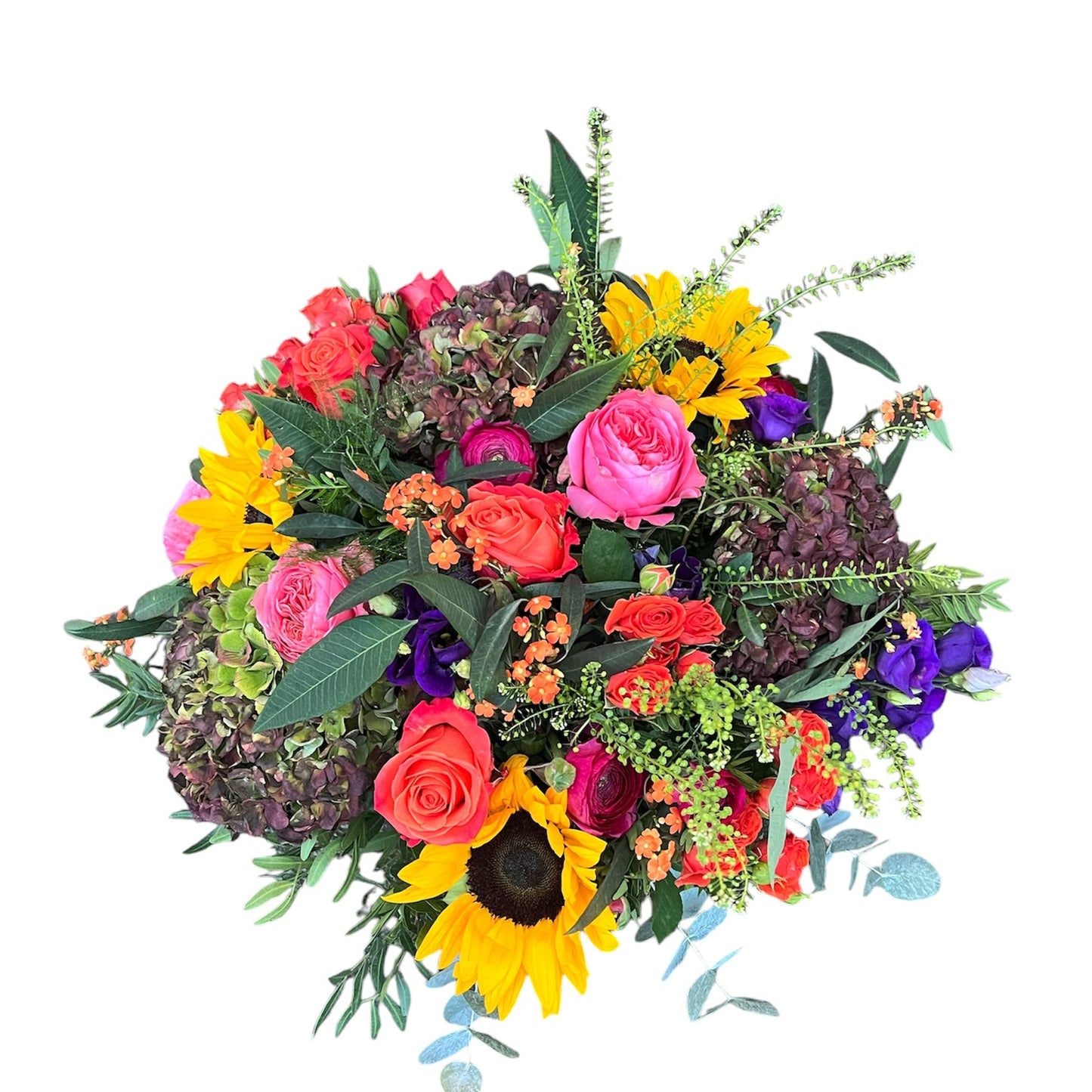 Bouquet de pêches et de prunes du jardin