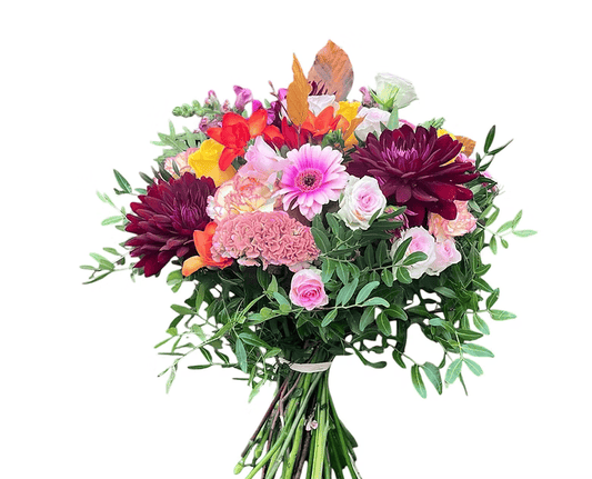 Bouquet de pêches et de prunes du jardin