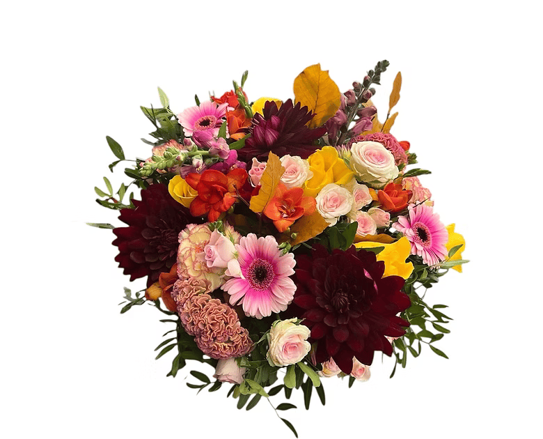 Bouquet de pêches et de prunes du jardin